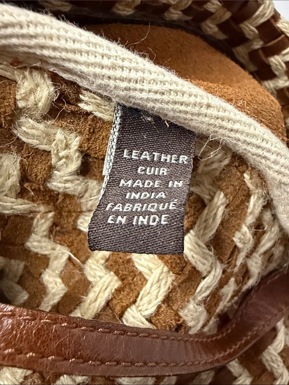 Frye Melissa Esparto Rope & Leather Hobo Bag in the Cognac colorway